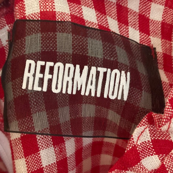 Reformation Darling Red Gingham Women's Top Size 6 - Picture 2 of 3